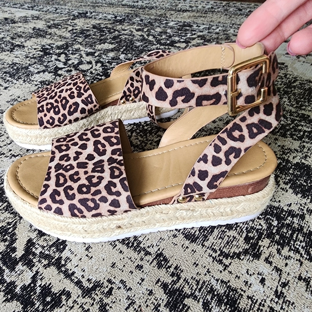 Forever 21 Animal Print Espadrille Sandals - Picture 2 of 5